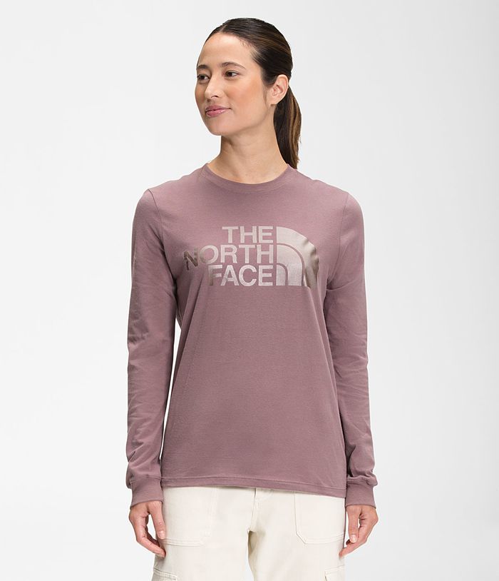 The North Face Long Sleeve Half Dome Womens T-Shirts Light Purple 315607-UED